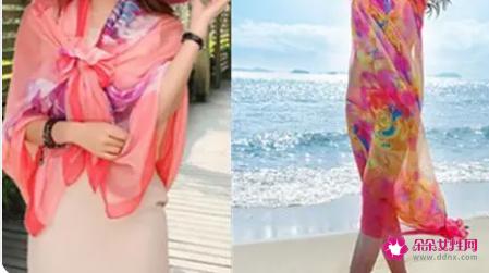 纱巾防晒的各种围法图解