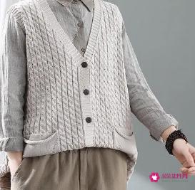 女士开襟毛衣编织花样