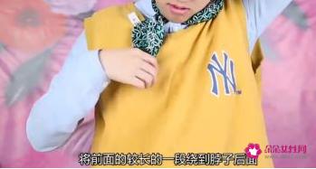 韩国长条围巾怎么围好看
