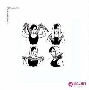 窄丝巾的20种系法图解