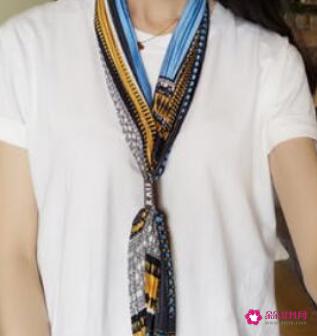 窄丝巾的20种系法图解