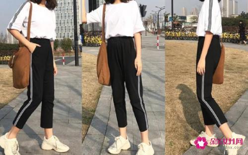 纯白色t恤多种搭配法