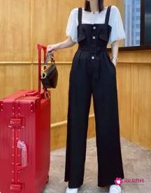 吊带连体阔腿裤怎么搭配上衣