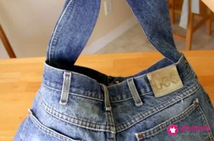 手工diy旧牛仔裤改包包