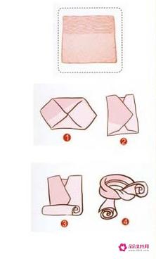 大方巾丝巾的系法