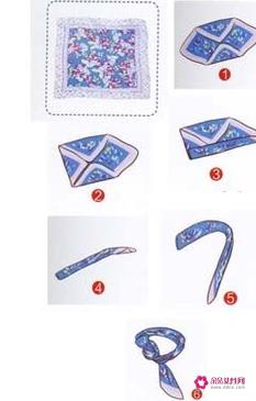 大方巾丝巾的系法