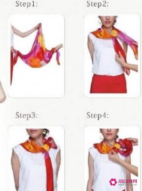 小三角围巾的系法图解