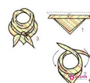 小三角围巾的系法图解