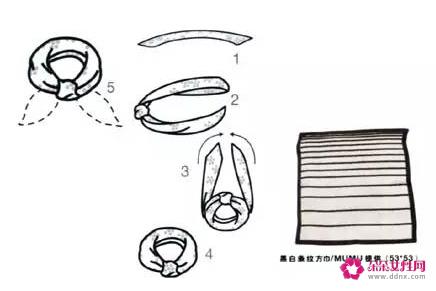 方形的丝巾系法图解