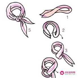 大四方丝巾的系法