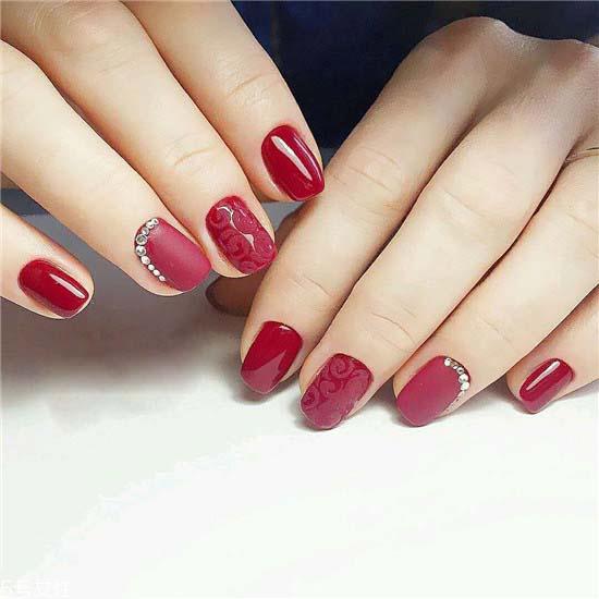 2018最新气质美甲图片红色系推荐 年轻女生红色系美甲图片