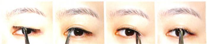 假睫毛粘贴方法之整只粘贴