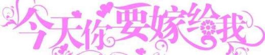 今天你要嫁给我,从此你就是我的全部!