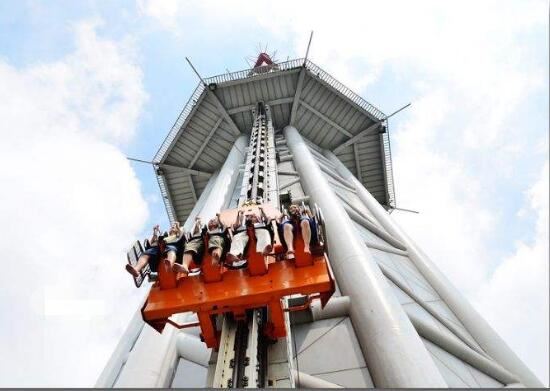 世界上最高的跳楼机，484米高度极速落地，太刺激了！