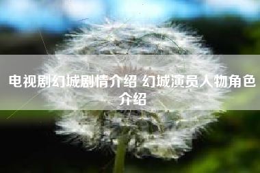 电视剧幻城剧情介绍 幻城演员人物角色介绍