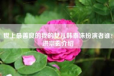 世上最善良的我的女儿韩泰洙扮演者谁?洪宗玄介绍