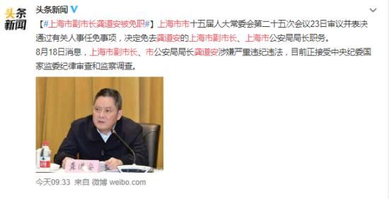 上海市副市长龚道安被免职 什么原因？附龚道安资料！