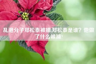 乱港分子郑松泰被捕,郑松泰是谁？他做了什么被捕?