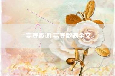 嘉宾歌词 嘉宾歌词全文