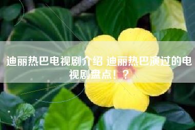 迪丽热巴电视剧介绍 迪丽热巴演过的电视剧盘点!?