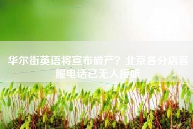 华尔街英语将宣布破产？北京各分店客服电话已无人接听
