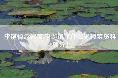 李诞悼念赖宝,李诞说了什么？赖宝资料简介！