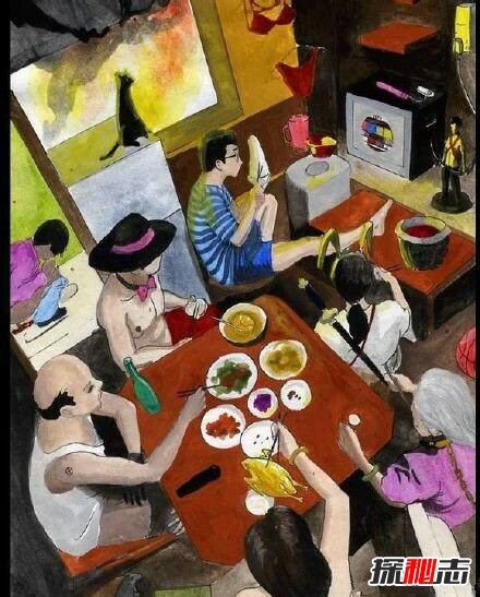 看懂才恐怖的灵异照片5张,一家人吃饭的恐怖图片(详解)