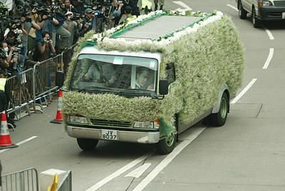 张国荣出殡现场百位大牌明星哀悼（图）