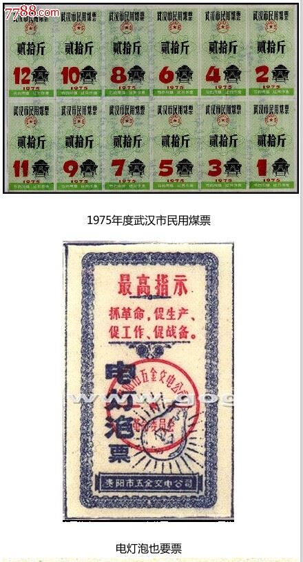 计划经济时期中国各色票证