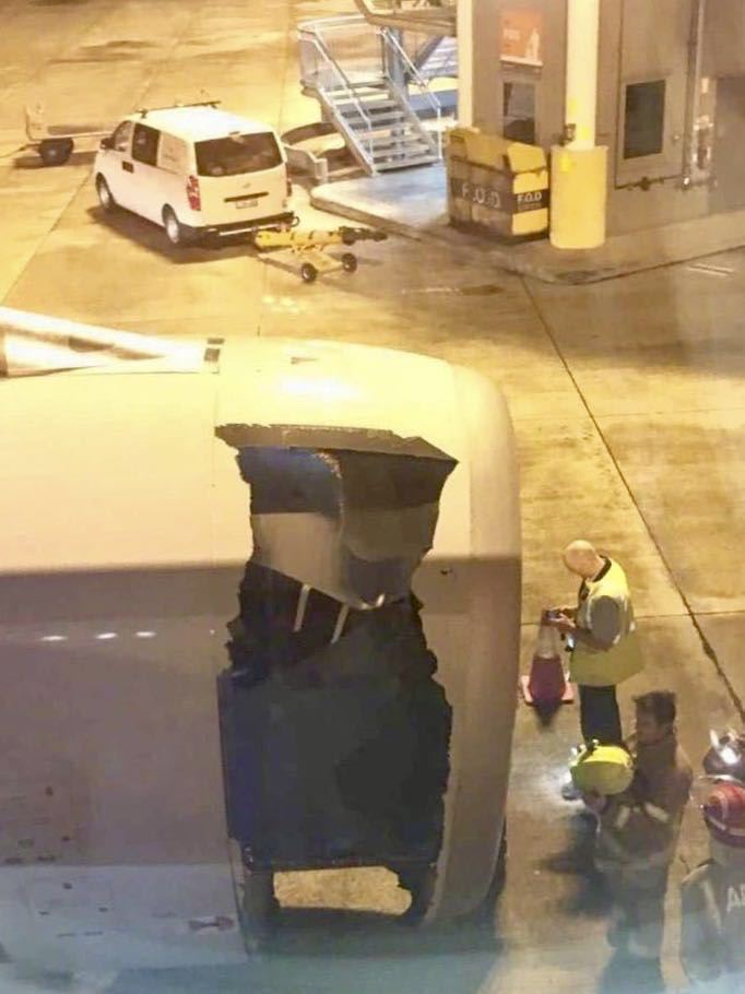 东航空客330飞机在悉尼起飞破了一个硕大的洞，这种发动机已发生过多起同样的事故！