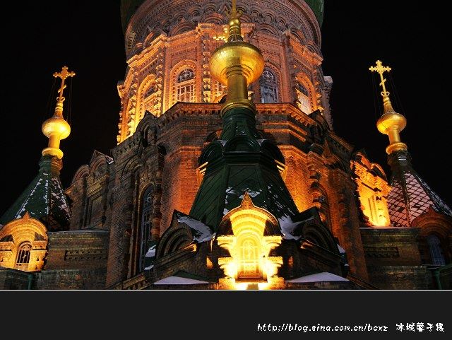夜幕下的哈尔滨-圣•索菲亚教堂