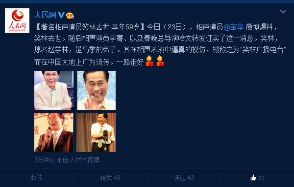 盘点：笑林领衔过早离世的著名十大笑星（图）