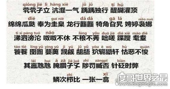 生僻字歌词是什么意思,让你轻松产出生僻字(完整拼音加注解)