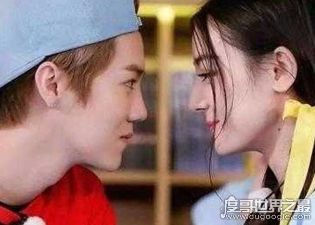 迪丽热巴鹿晗亲吻图片曝光，两人甜蜜鼻碰鼻