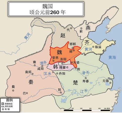 战国七雄地图古今对比，战国七雄是哪七国(我是楚国人)