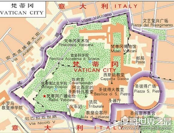 梵蒂冈人口及国土面积，0.44平方公里/人口800人(已确诊6人)