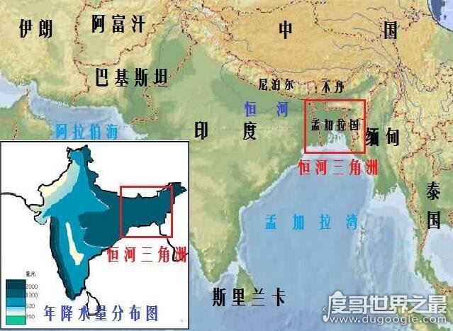 世界最大的三角洲,恒河三角洲(总面积70000平方公里)