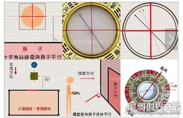 罗盘的使用方法图解，首先要将它放平(然后对准测量五的边缘)