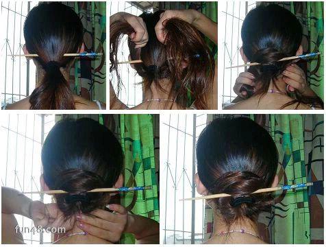 用簪子盘发图解