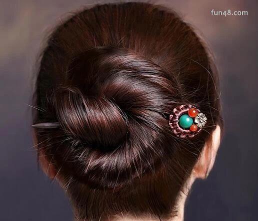 用簪子盘发图解