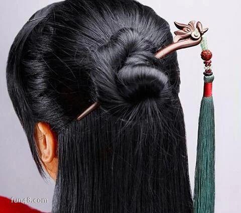 用簪子盘发图解