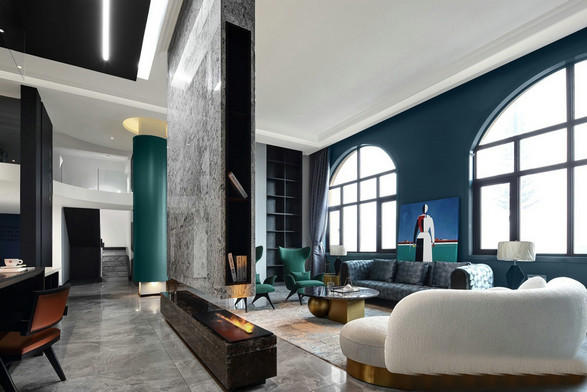 办公室高端会议茶歇区布置效果图