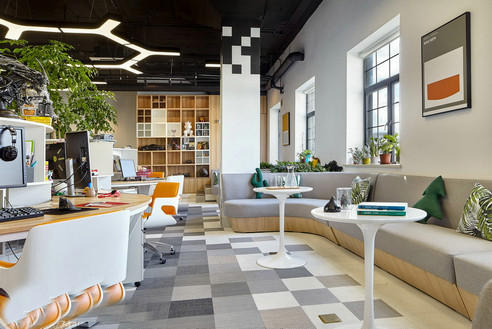 办公室高端会议茶歇区布置效果图