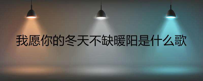 我愿你的冬天不缺暖阳是什么歌