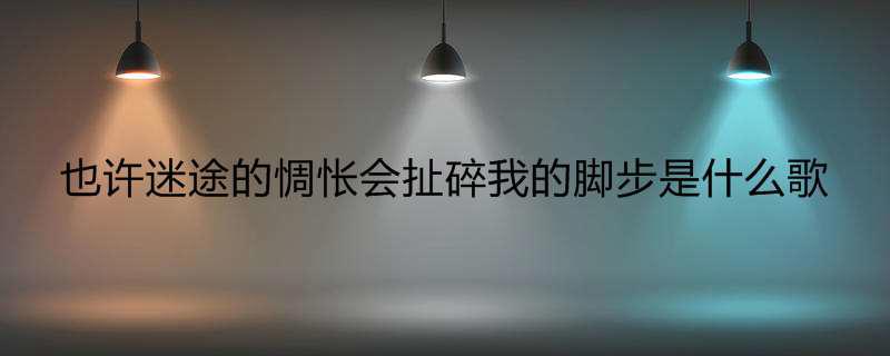 也许迷途的惆怅会扯碎我的脚步是什么歌