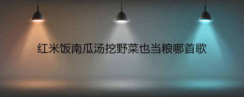 红米饭南瓜汤挖野菜也当粮哪首歌