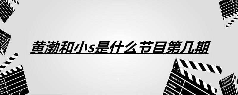 黄渤和小s是什么节目第几期