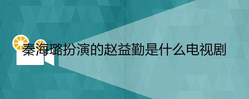 秦海璐扮演的赵益勤是什么电视剧