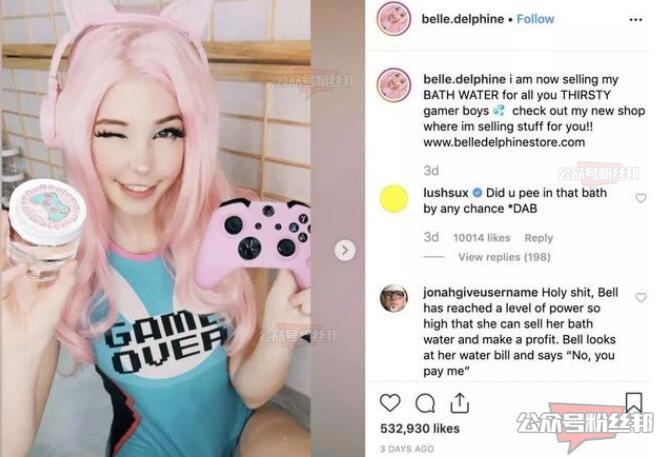 英国女网红Belle Delphine，陆续发布12部视频资源，靠写真月入百万