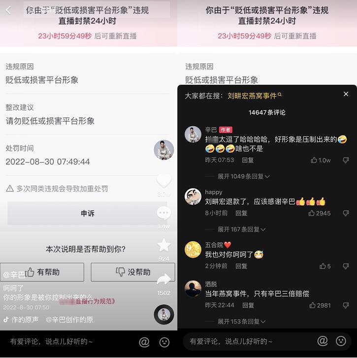 点燃我就死磕到底,辛巴实名举报售卖假燕窝,刘畊宏夫妇回应道歉